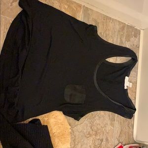 Black tank top with pocket